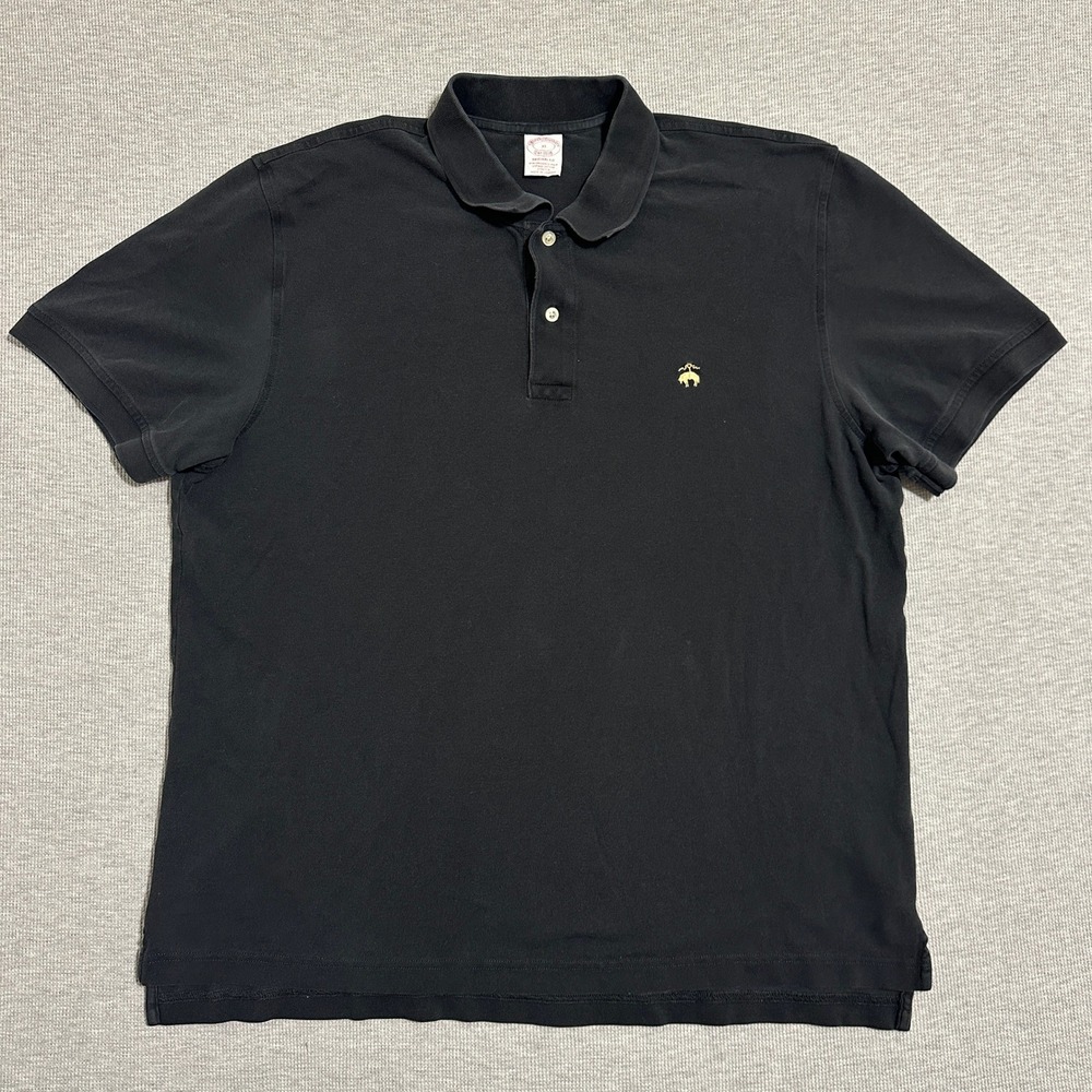 Brooks Brothers Original Fit Performance Supima Cotton Polo Black Mens XL